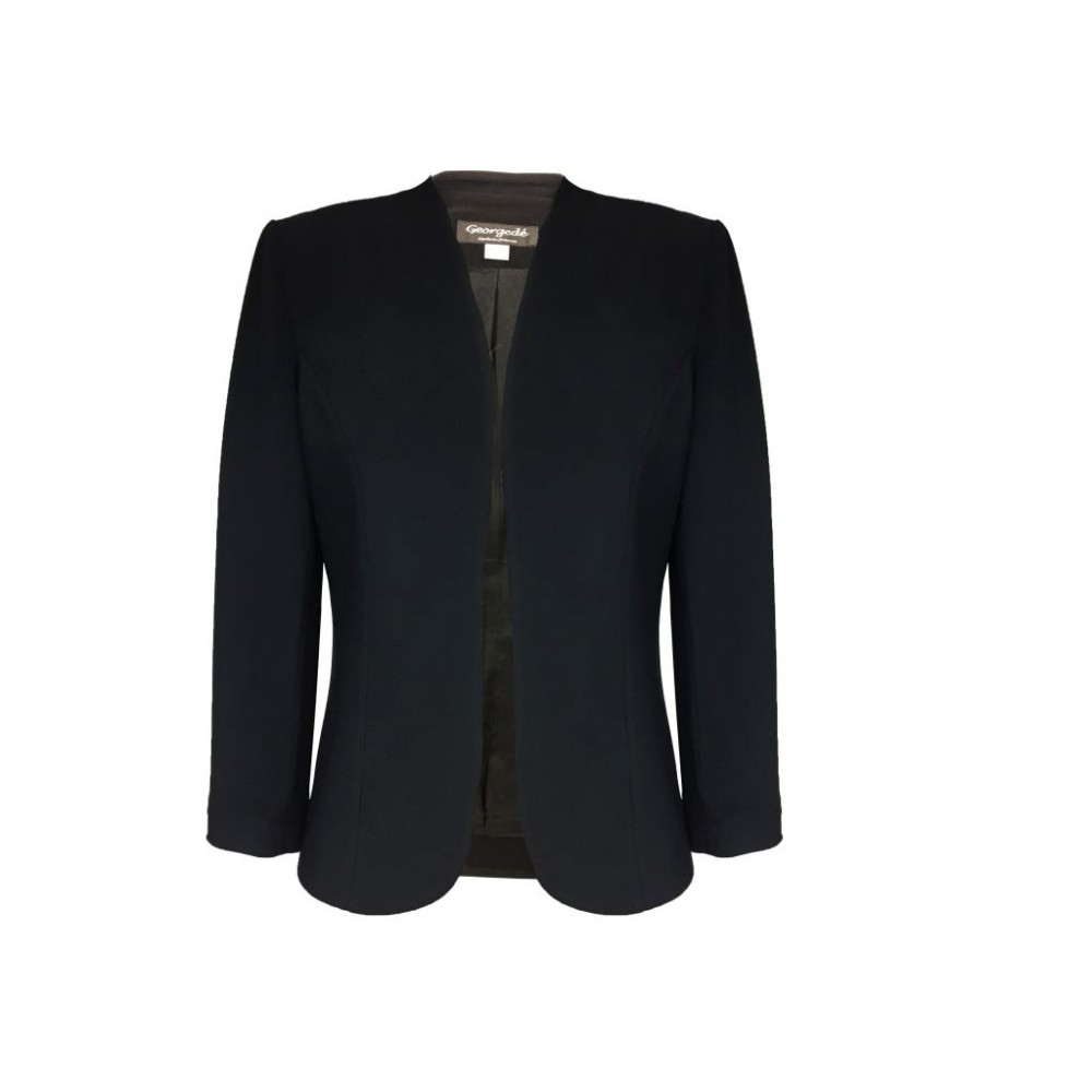 Léa Black Plain Jacket - Black Jersey Jacket